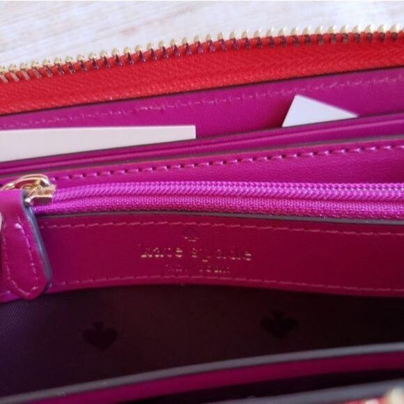 Kate Spade Lucky Draw Large Continental Zip Around Leather Wallet Casino Theme - Picture 9 of 15